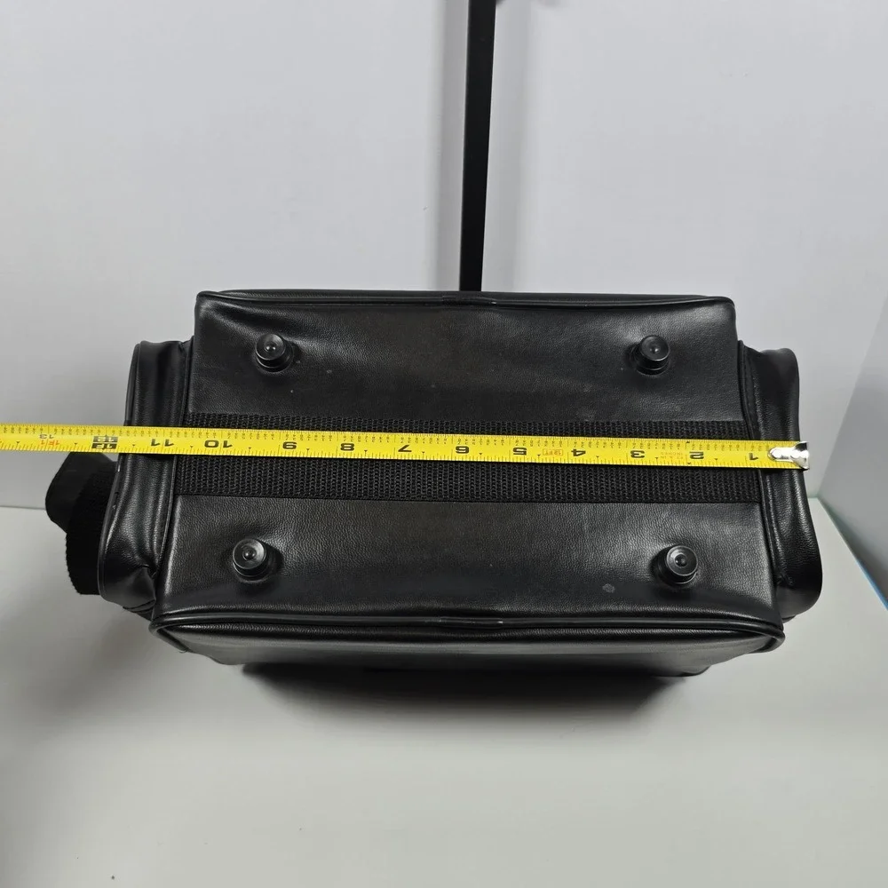 Vintage Rayovac Direct Power Plus Black Leather Electronics Bag W/Strap Padded